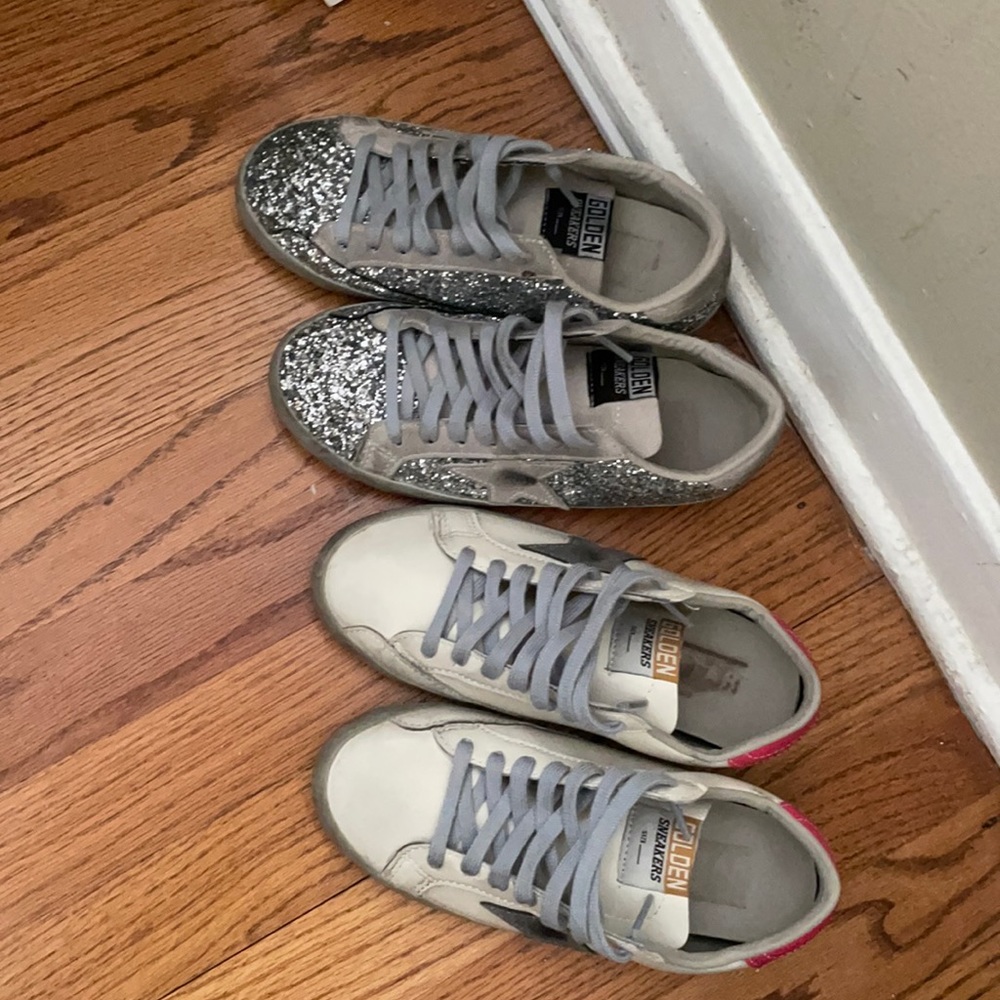 Golden sneakers